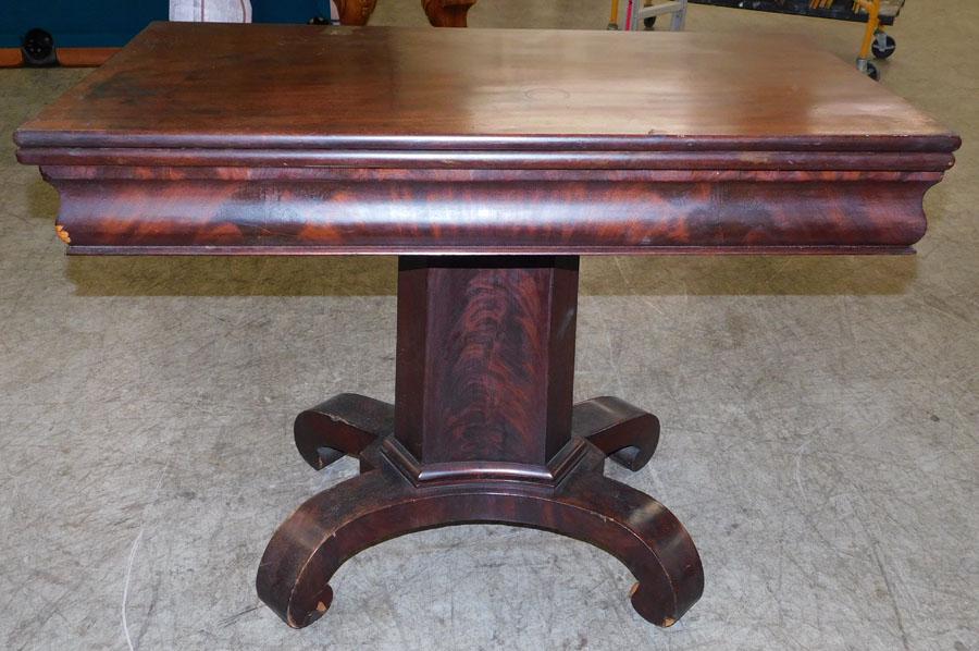 Antique Mahogany Empire Fold Over Game Table (1 of 3)