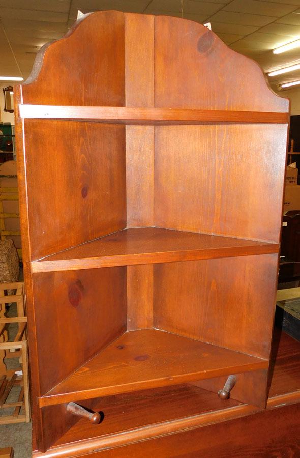 Cabinet Made Pine Hanging Corner Shelf (1 of 3)