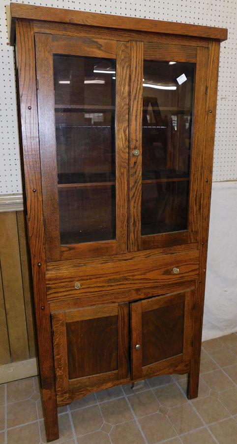 Antique Oak China Cabinet: Antique Oak China Cabinet . 32 1/2" W 15 1/2" D 70 1/4" H