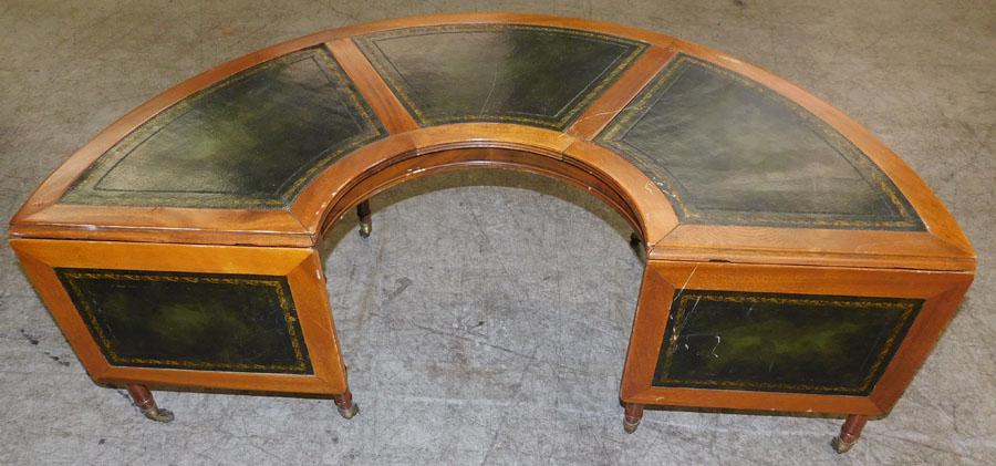 Mahogany Tooled Leather Top Coffee Table (1 of 3)