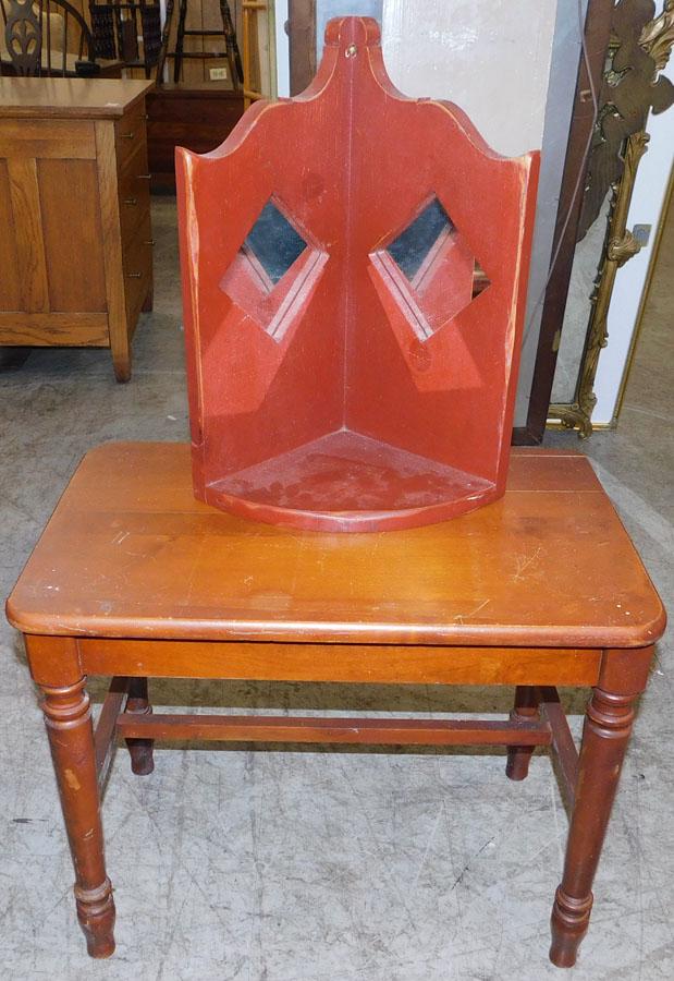 Pine Corner Shelf & Small Maple Table (1 of 2)