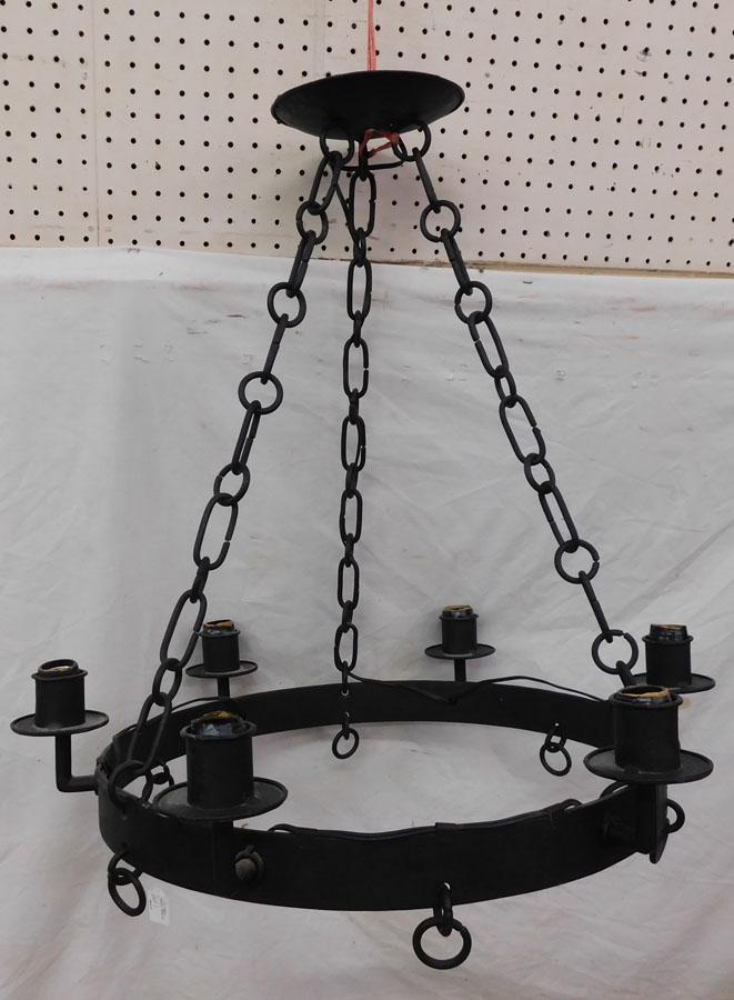 Six Light Wrought Iron Light Fixture (1 of 2)