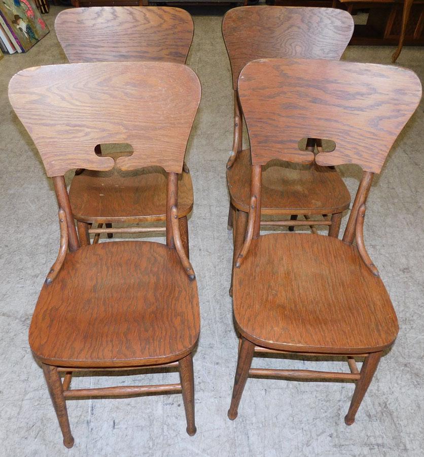 Set 4 Oak Dining Chairs (1 of 2)