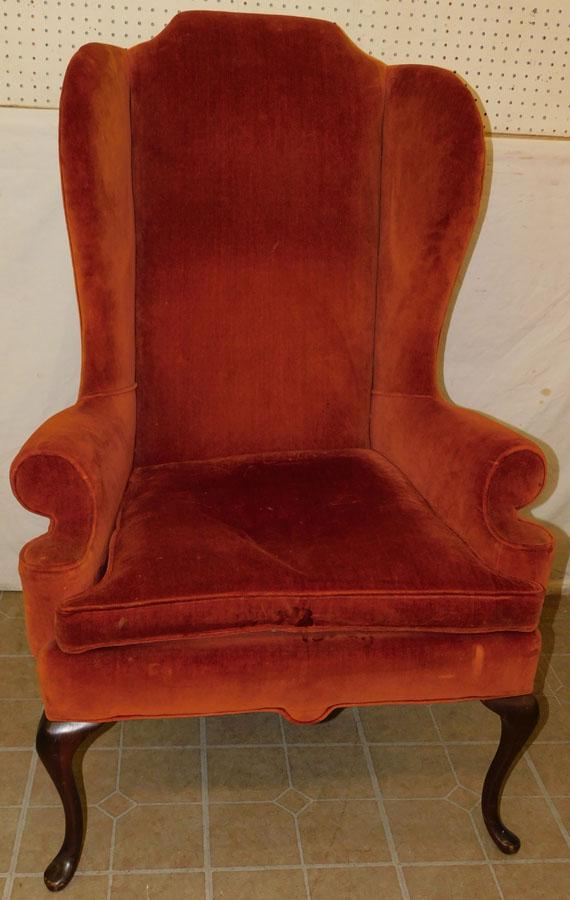 Mahogany Queen Anne Wing Chair (1 of 2)