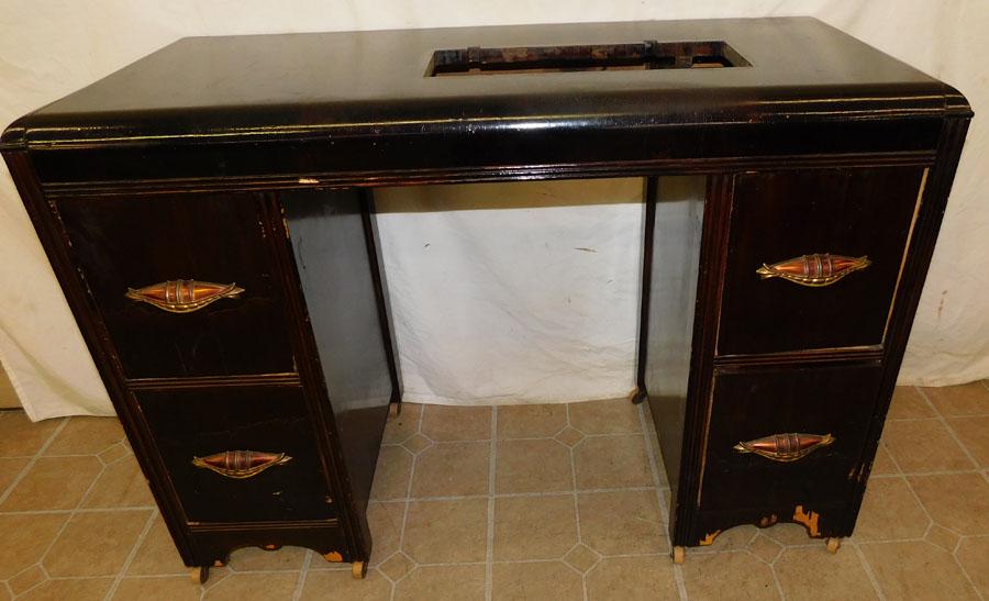 Painted Sewing Machine Base W/ Contents (1 of 3)