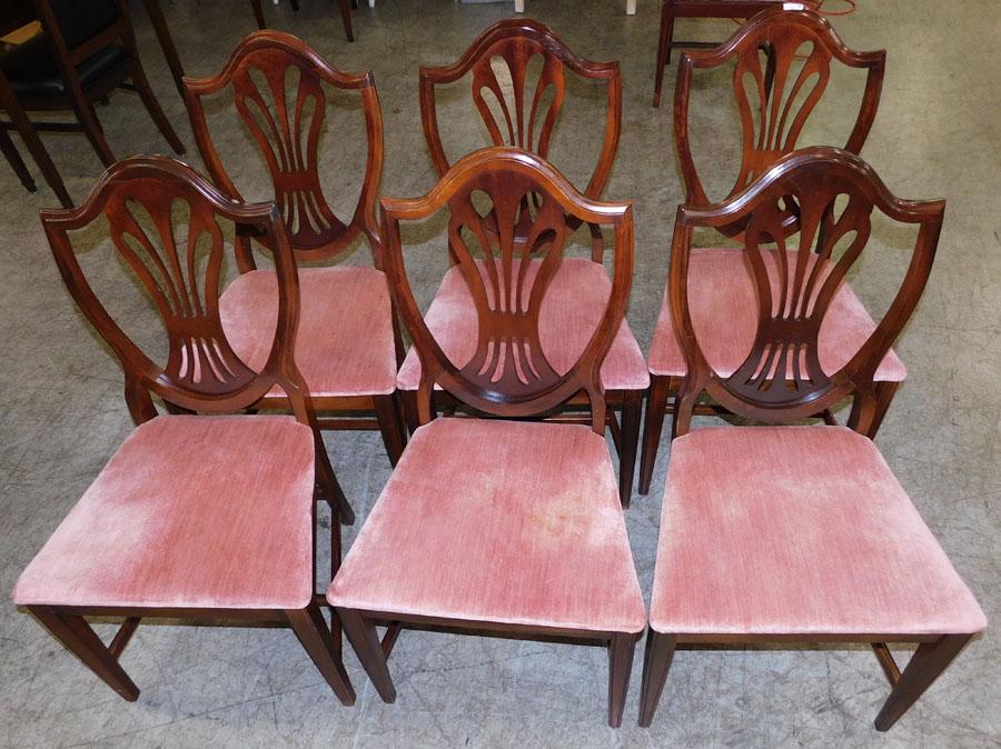 Set 6 Mahogany Shield Back Dining Chairs (1 of 3)