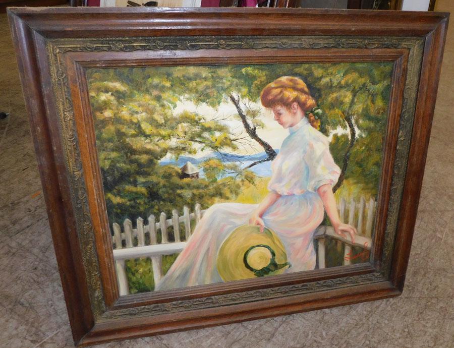 OOC Portrait Of Lady In Antique Oak Frame (1 of 4)