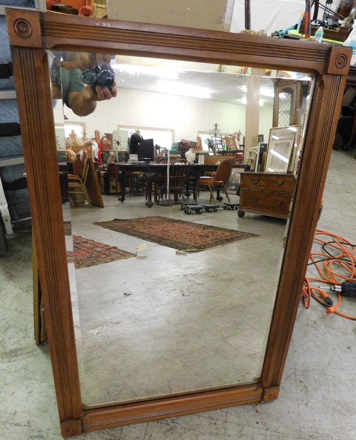 Antique Walnut Victorian Beveled Mirror (1 of 2)