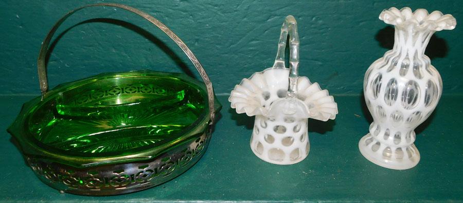 2 Thumbprint Glass Items & Depression Glass Divided (1 of 3)