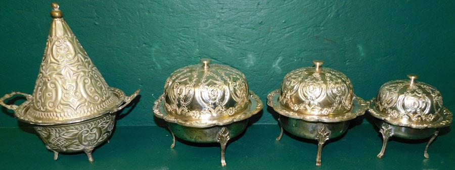 4 Pc High Relief Silverplated Covered Dishes (1 of 3)
