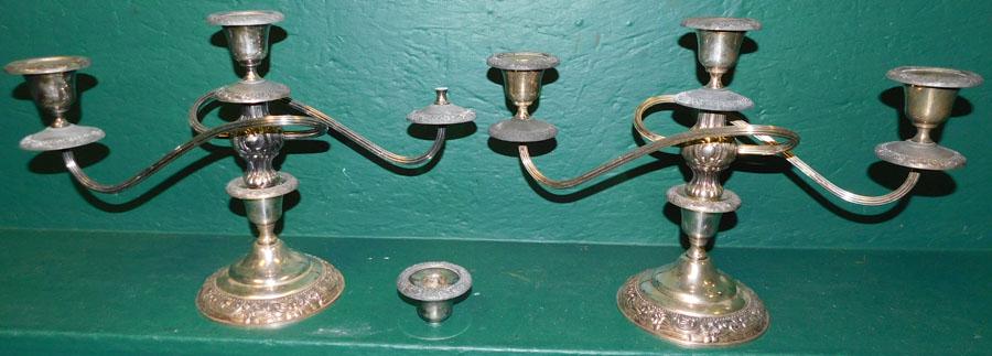 Pair Silver Plate Candelabras (1 of 3)
