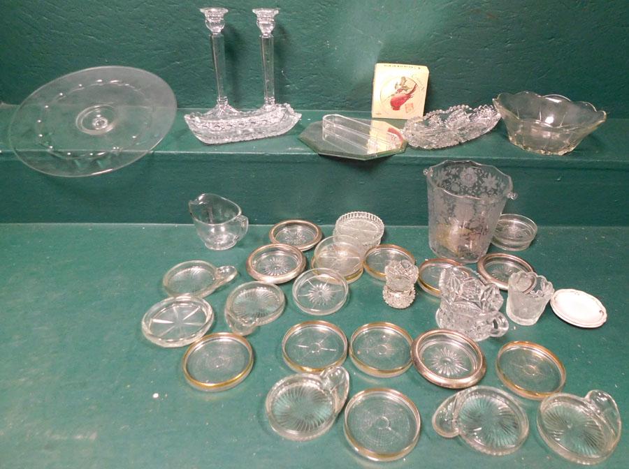 Lot Glass Ice Bucket -- Coasters -- Misc. (1 of 4)