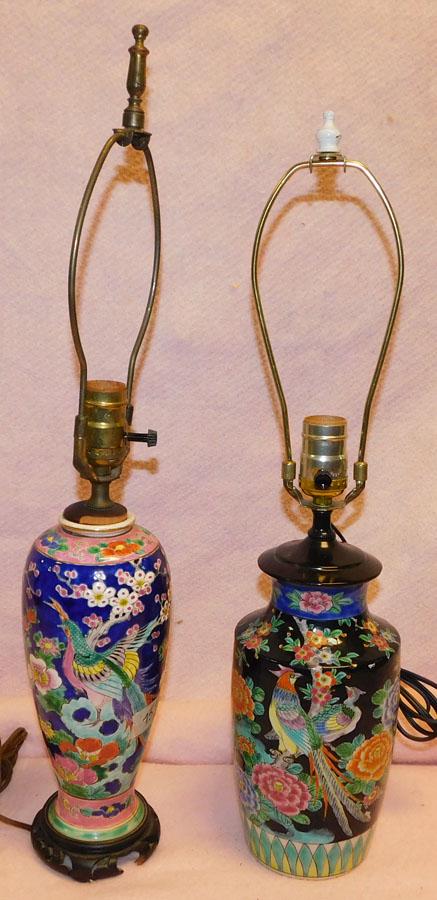 Two Oriental Porcelain Vases Made Into Lamps (1 of 3)