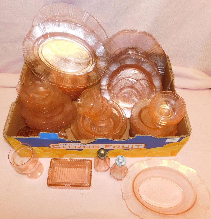 Lot Pink Depression Glassware (1 of 2)