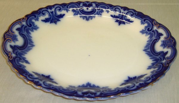 Flow blue platter (16 1/4" x 12"): Flow blue platter (16 1/4" x 12")