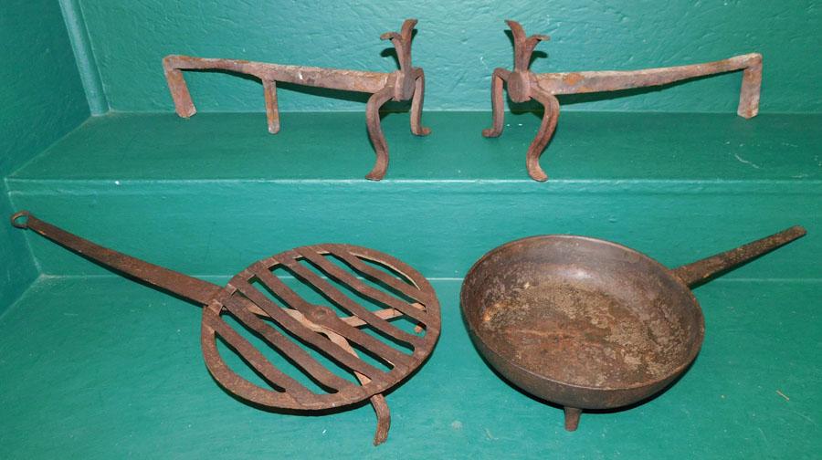 4 Pc 19th C Wrought Iron (1 of 4)