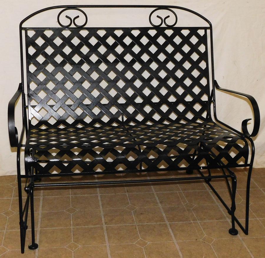 Painted Wrought Iron Glider Bench (1 of 3)