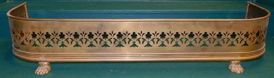 Brass Open Work Fireplace Fender (1 of 2)