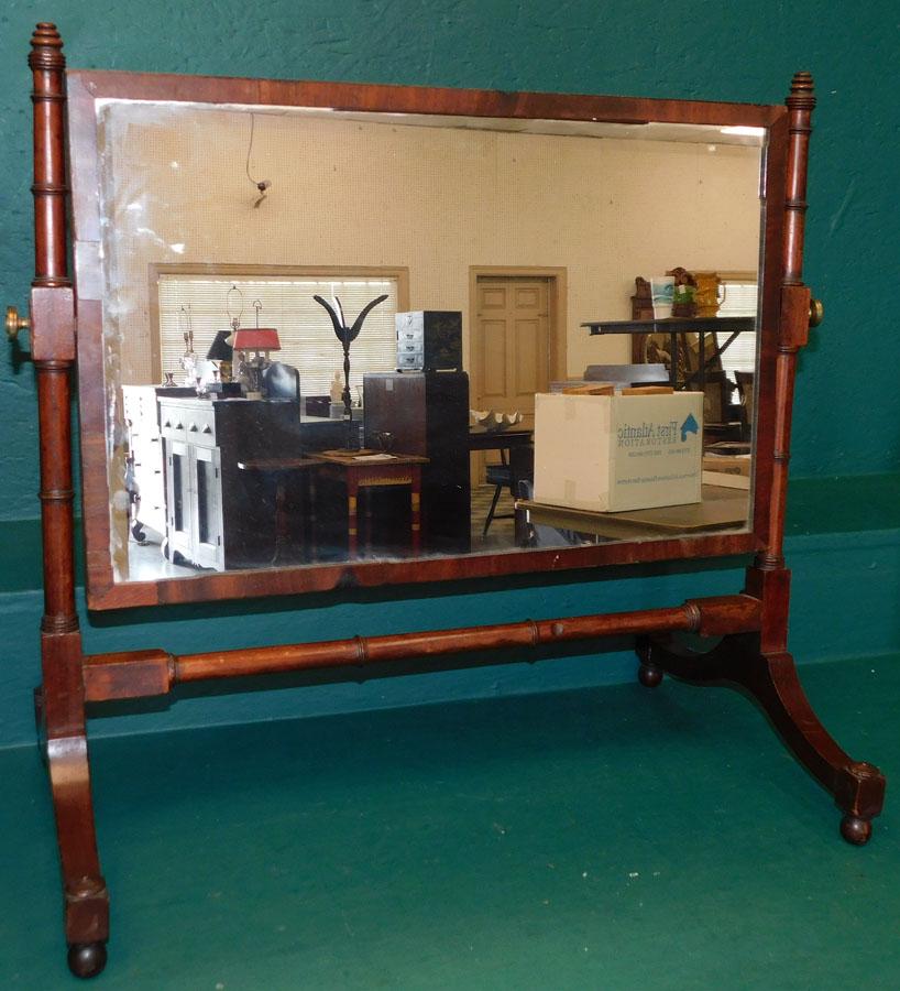 19th C Mahogany Bamboo Turned Shaving Mirror (1 of 3)