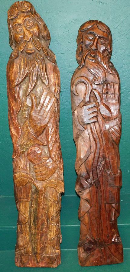 Two Antique Carved Wall Hangings (1 of 6)