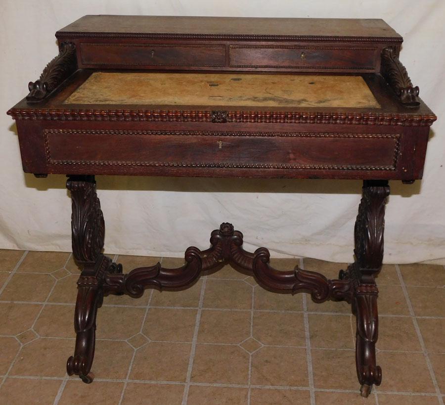 19th C Regency Rosewood Carved Ladies Desk (1 of 8)
