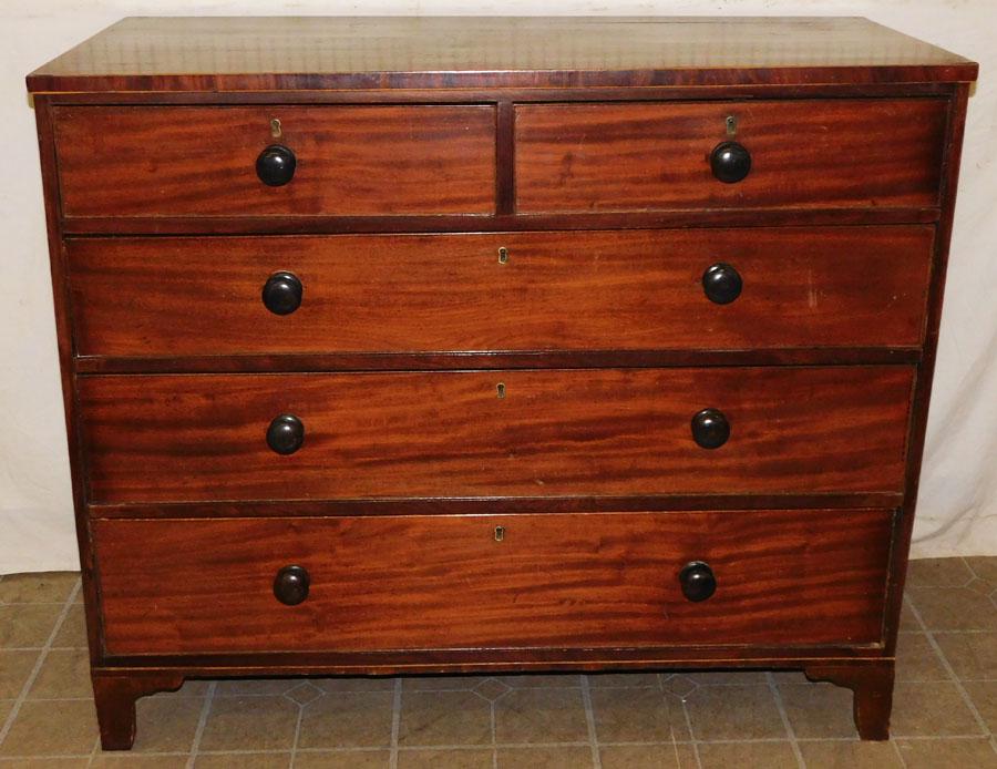 19th C Mahogany Inlaid 2/3 Drawer Chest (1 of 5)