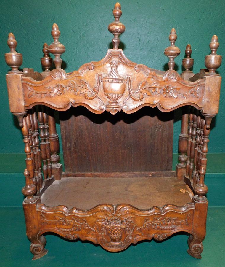 19th C Walnut Carved French Panettiere Bread Cabinet (1 of 5)