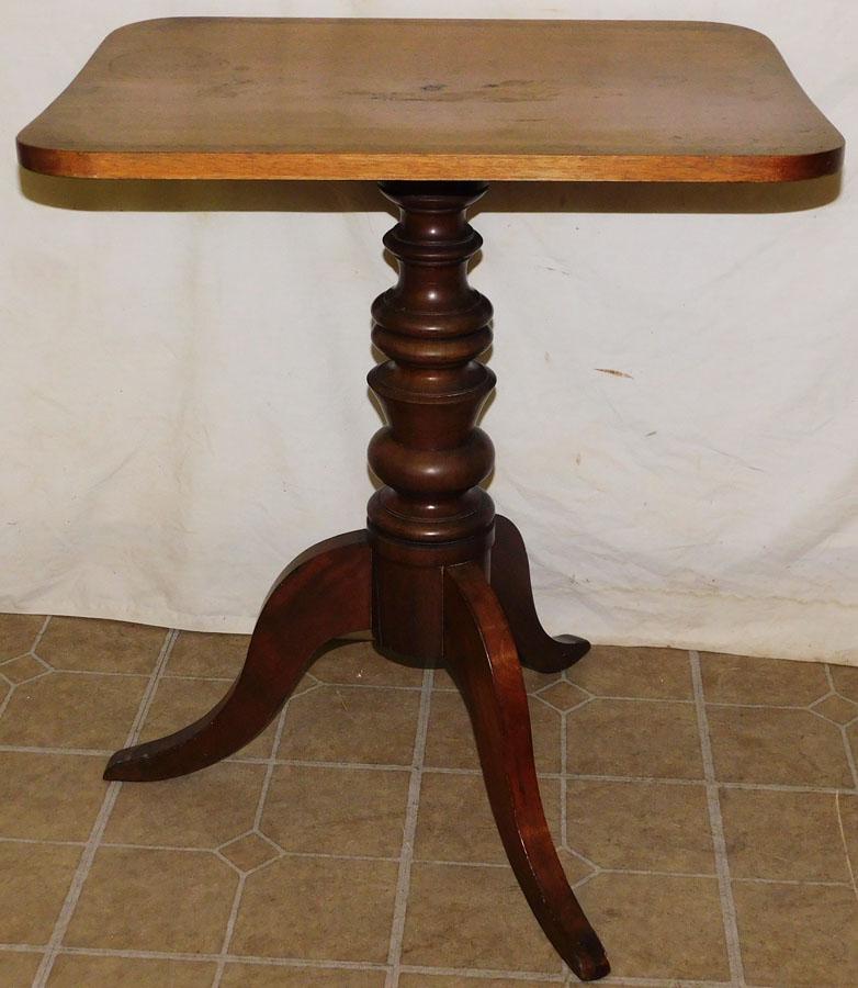 19th C Mahogany Tilt Top Candle Stand (1 of 4)