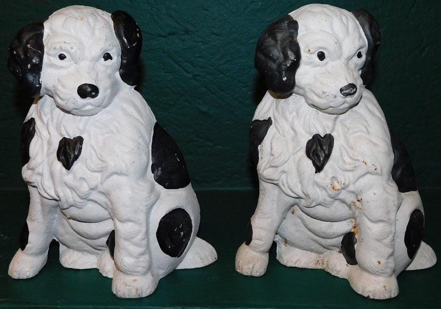 Pair Cast Iron Spaniel Door Stops (1 of 2)