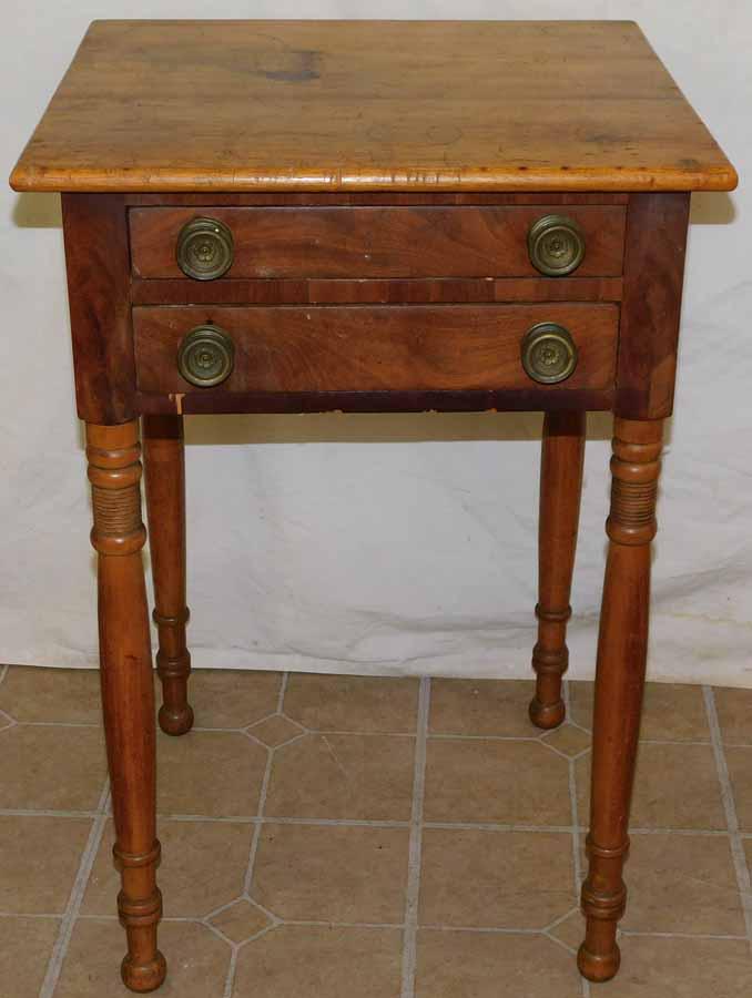 19th C Walnut 2 Drawer Stand (1 of 4)