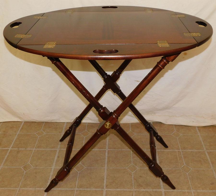 Mahogany Butlers Tray On Stand (1 of 4)