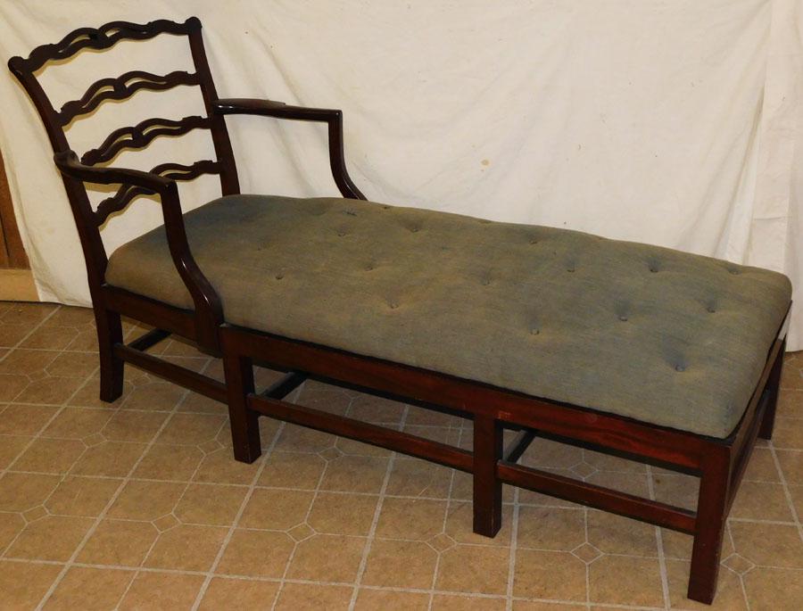 Mahogany Stretcher Base Recamier (1 of 3)