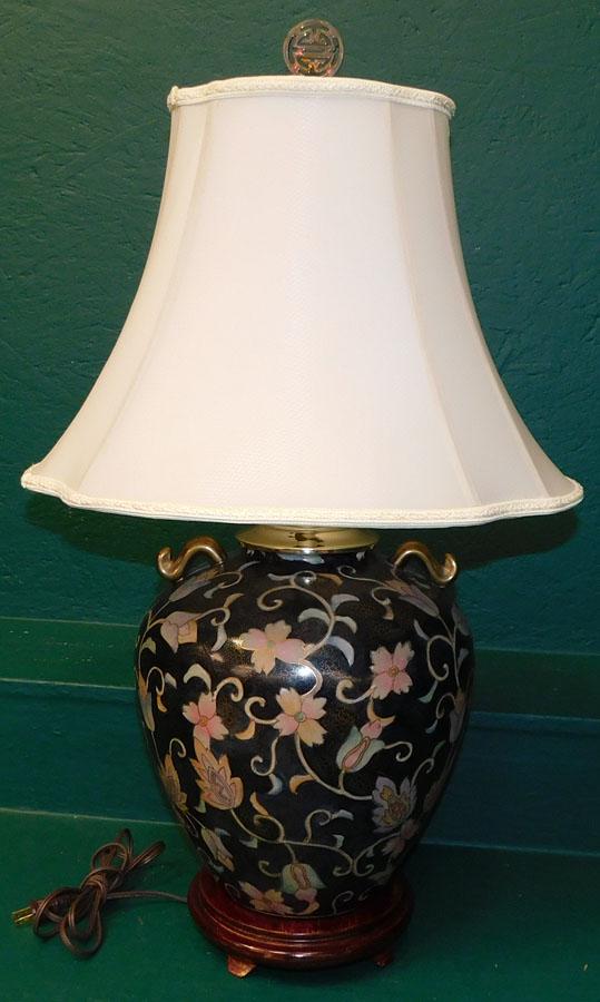Paint Décor. Oriental Porcelain Vase Made Into Lamp (1 of 4)