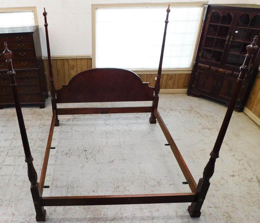 Mahogany Carved King Size Bed By Baker (1 of 5)