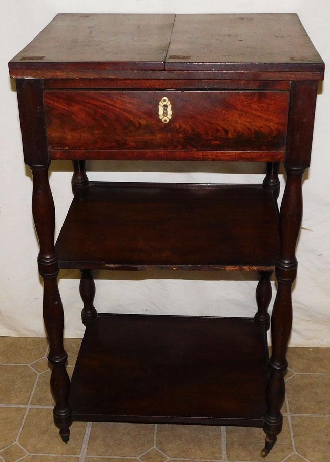 19th C Mahogany Three Tier Fold Over Top Dumbwaiter (1 of 6)