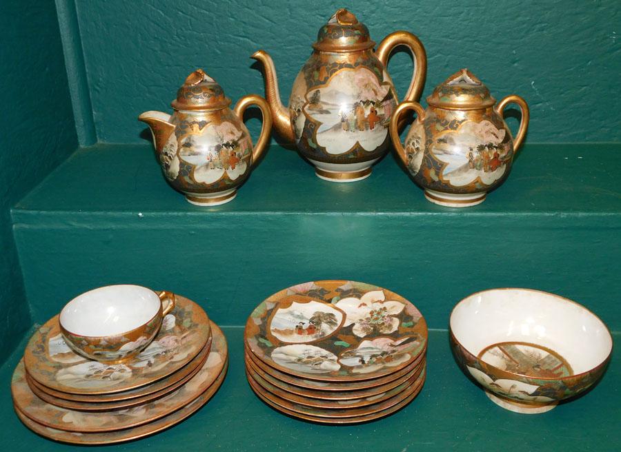 16 Pc Satsuma Porcelain Tea Set (1 of 7)