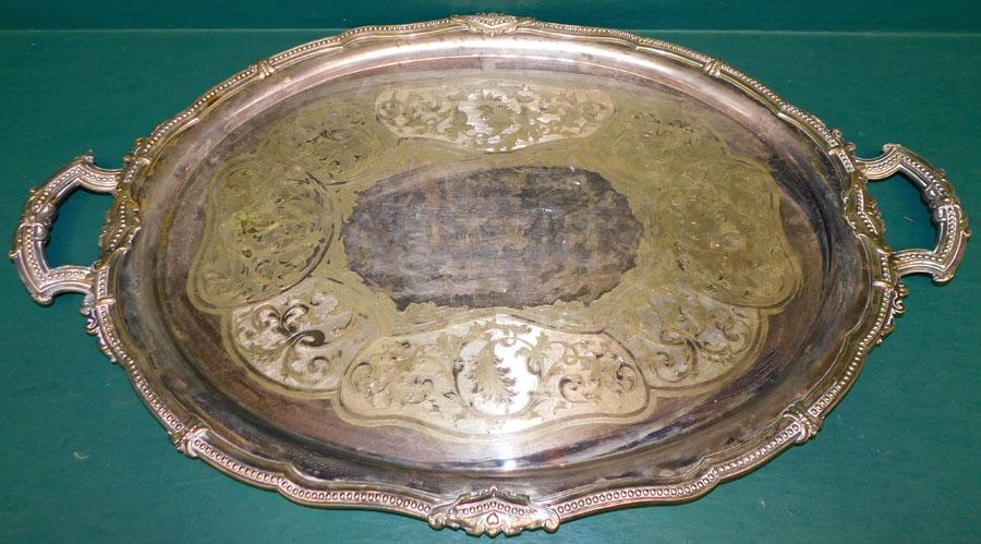Antique Silver Plate Serving Tray (1 of 3)