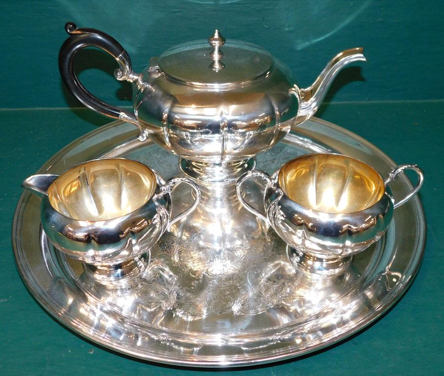 4 Pc Silver On Copper Tea Set (1 of 3)