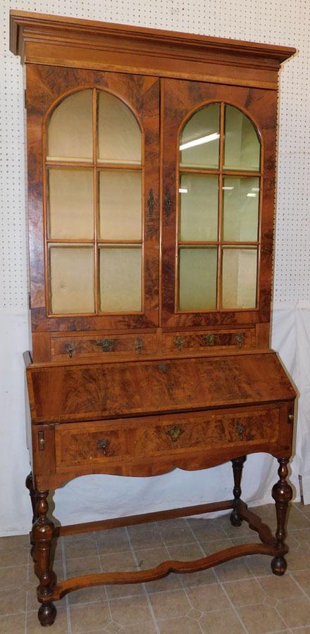 19th C Burl Walnut Secretary (1 of 8)