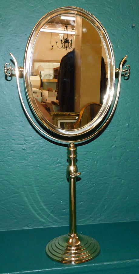 Polished Brass Adjustable Dressing Mirror (1 of 3)