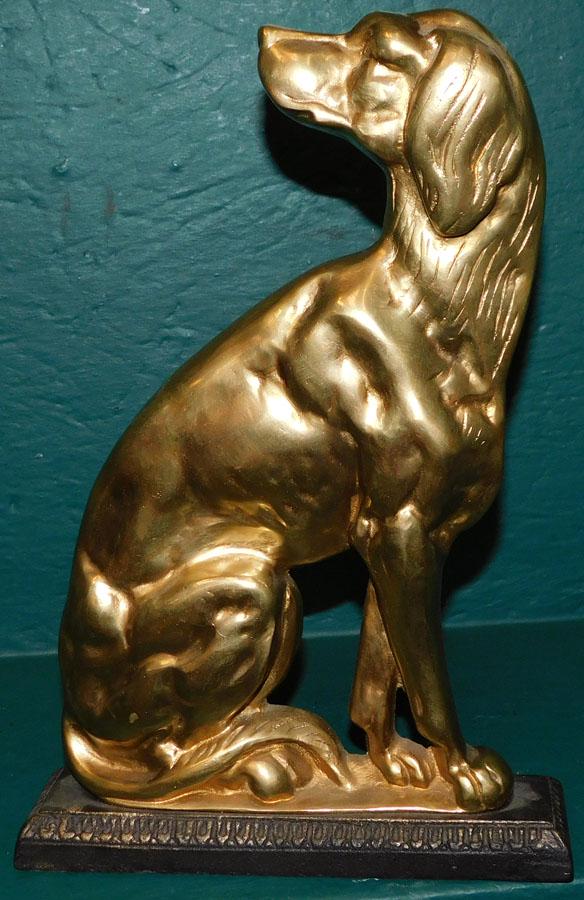 Cast Brass Dog Door Stop (1 of 2)
