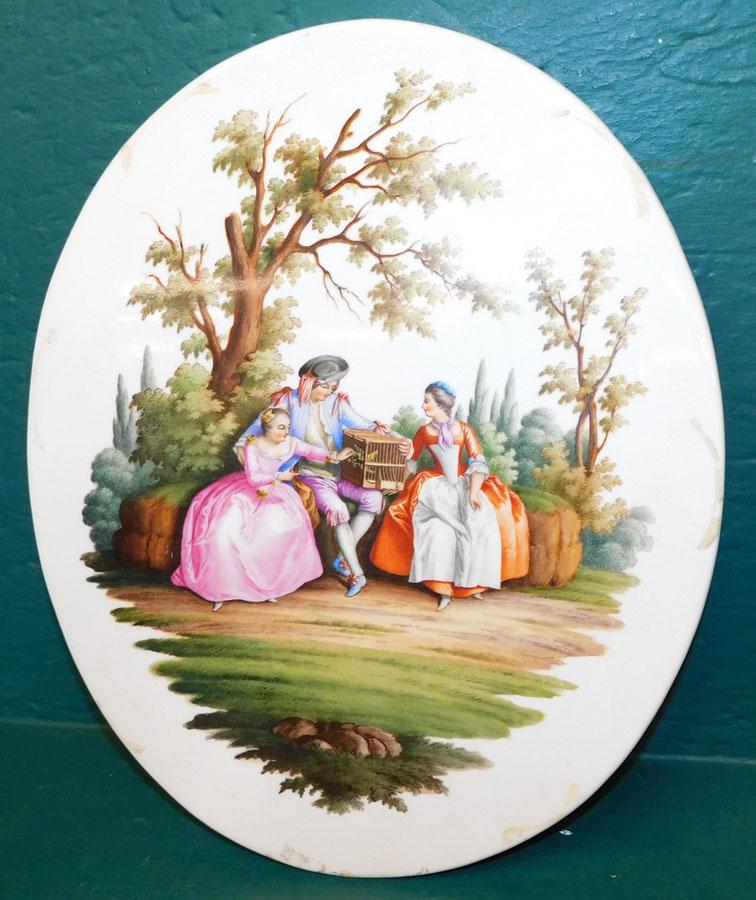 Hand Painted Porcelain Oval Wall Plaque (1 of 3)