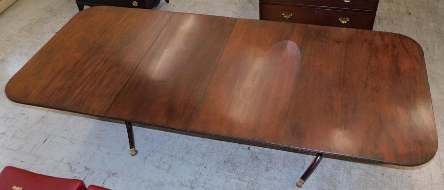 Antique Mahogany Two Pedestal Dining Table (2 Leaves) (1 of 6)