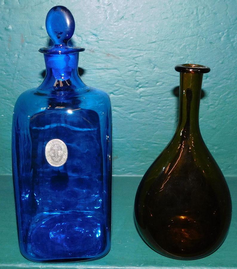 Two Hand Blown Bottles ( 1 Is CW) (1 of 3)
