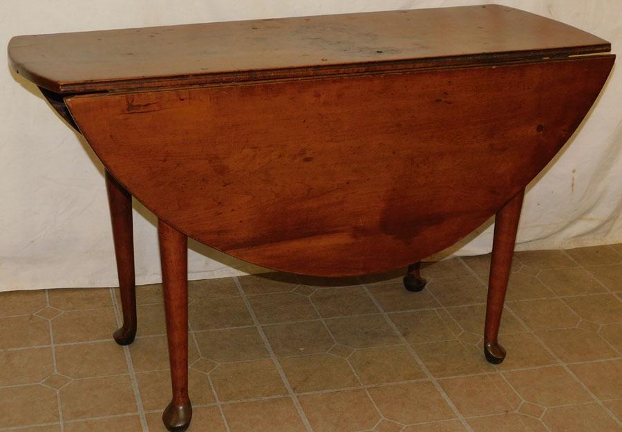 19th C Tiger Cherry Queen Anne Drop Leaf Table (1 of 5)