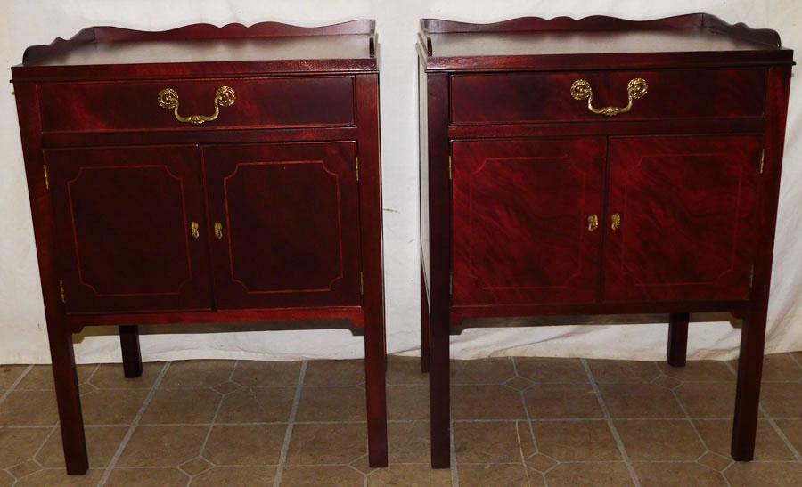 Pair Mahogany Inlay Night Stands By Baker (1 of 6)