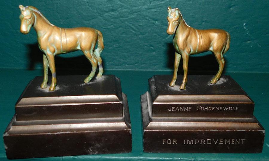 Pair Metal Horse Bookends: Pair Metal Horse Bookends. 5 1/2" H