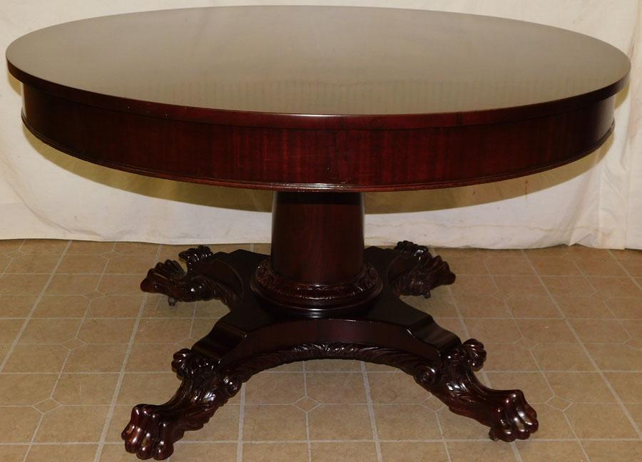 19th Century Carved Mahogany Round Table (1 of 5)