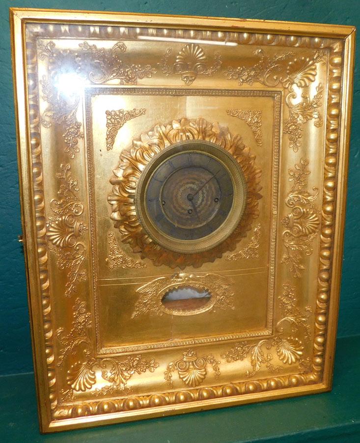 19th C Gilt Frame Wall Clock (1 of 7)