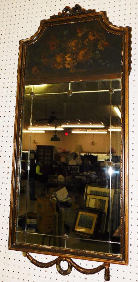 Antique French Trumeau Mirror: Antique French Trumeau Mirror. 21" X 44 1/2"